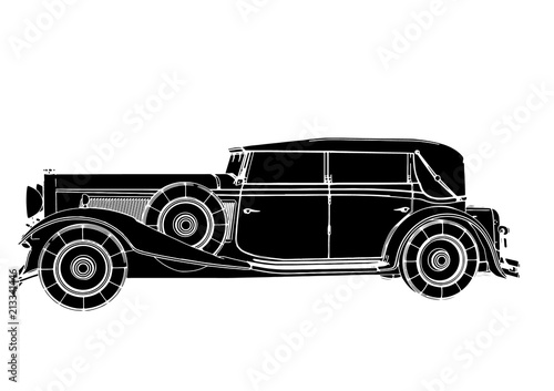 sketch retro car vector