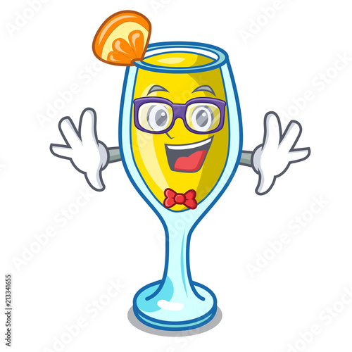 Geek mimosa character cartoon style