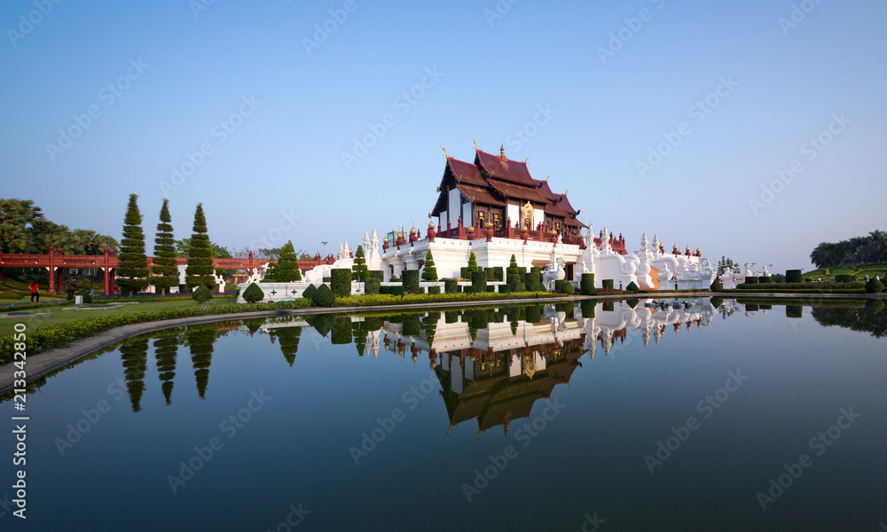 The Royal Pavilion (Ho Kham Luang) in Royal Park Rajapruek  Chiang Mai,  Thailand.