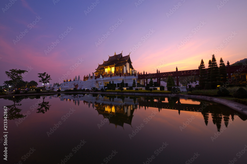 The Royal Pavilion (Ho Kham Luang) in Royal Park Rajapruek  Chiang Mai,  Thailand.