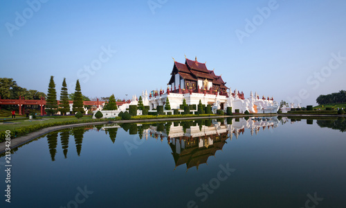 The Royal Pavilion (Ho Kham Luang) in Royal Park Rajapruek Chiang Mai, Thailand.