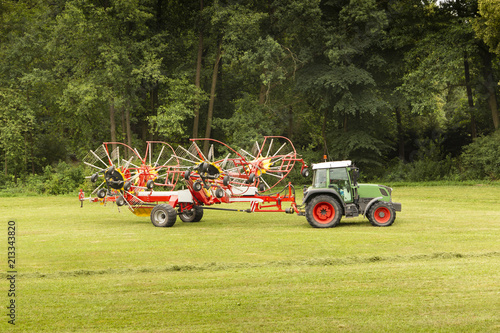 Tractor in the summer field