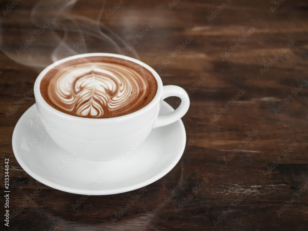 Coffee cup, A cup of hot latte coffee Coffee cup, A cup of hot latte coffee
