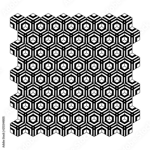 Texture geometrico astratto esagono mattonella senza cucitura grafica retrò forma cubi