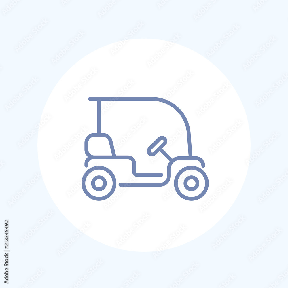Golf cart, car isolated line icon Golf cart, car isolated line icon