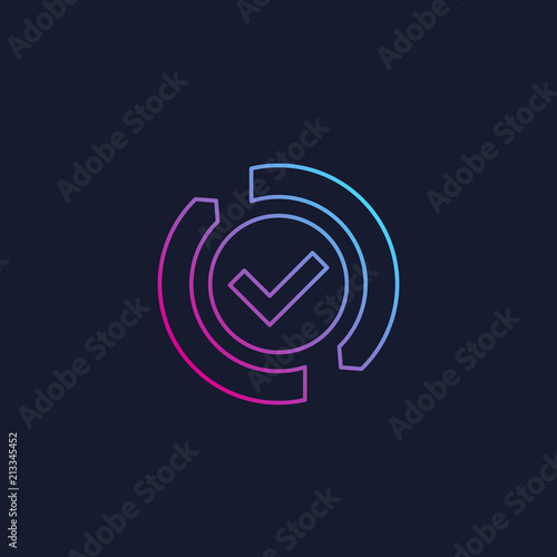 exchange, convertation completed vector linear icon