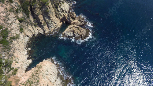 Rock and sea, aerial view