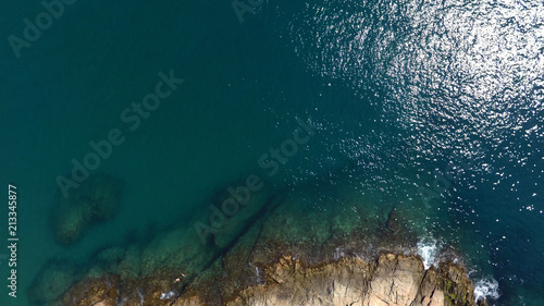 Rock and sea, aerial view