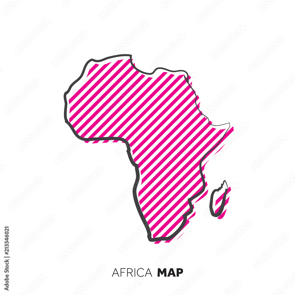 Africa vector country map. Map outline with dots.