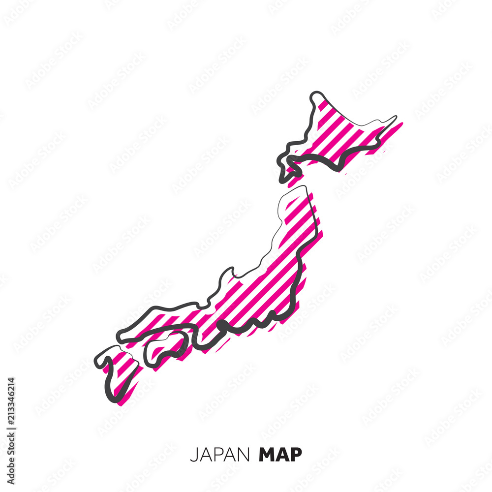 Japan vector country map. Map outline with dots. Stock Vector | Adobe Stock
