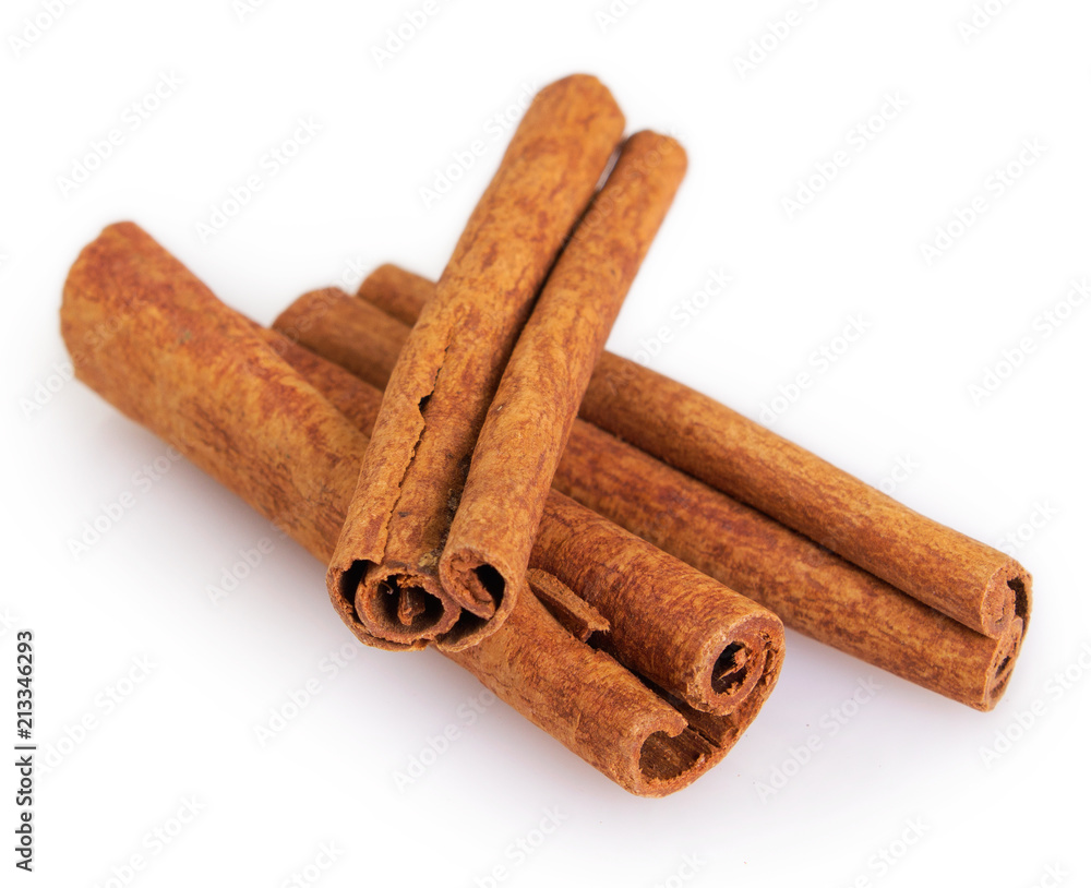Cinnamon on white background Cinnamon on white background