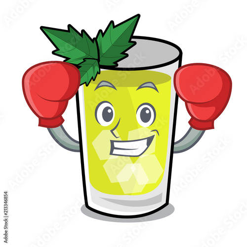 Boxing mint julep character cartoon