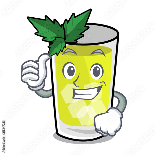 Thumbs up mint julep character cartoon