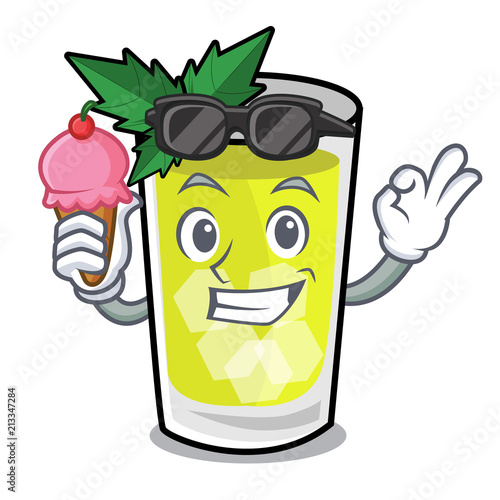 With ice cream mint julep character cartoon