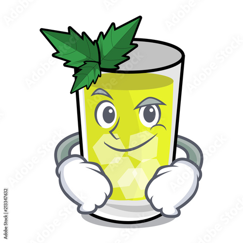 Smirking mint julep character cartoon