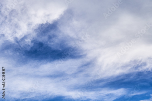 Beautiful white clouds on a blue sky on a summer day.