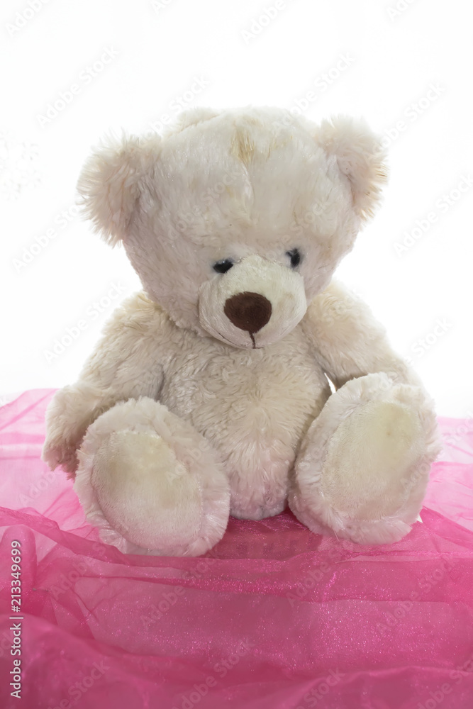 Soft baby toy bear on light background Soft baby toy bear on light background