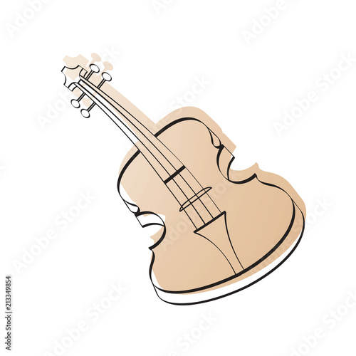 isolated stylish guitar vector illustration