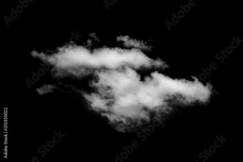 Single Cloud isolated on black background 