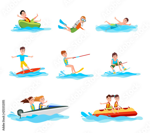 Summer Activity Collection Vector Illustration