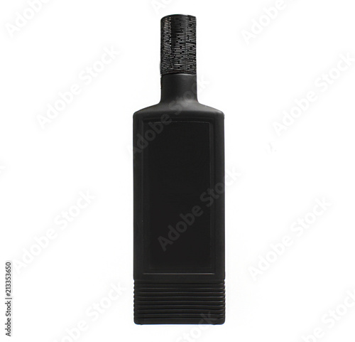 black bottle for alcohol. wine, cognac, liqueur