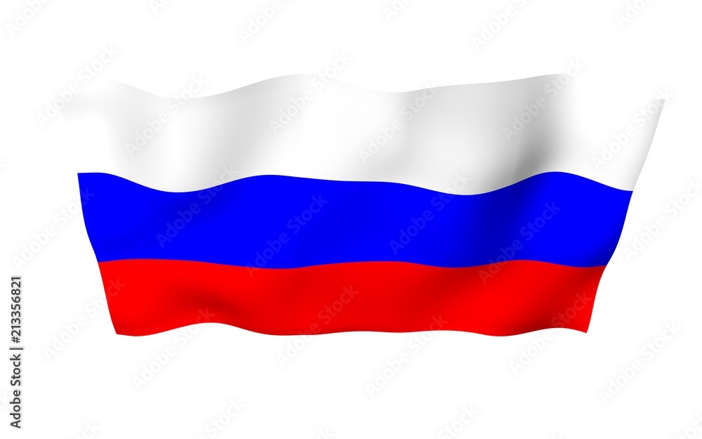 Waving flag of the Russian Federation. The National. State symbol of the Russia. 3D illustration Waving flag of the Russian Federation. The National. State symbol of the Russia. 3D illustration