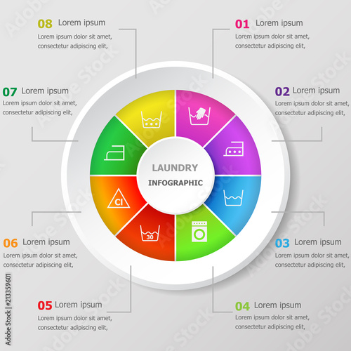 Infographic design template with laundry icons