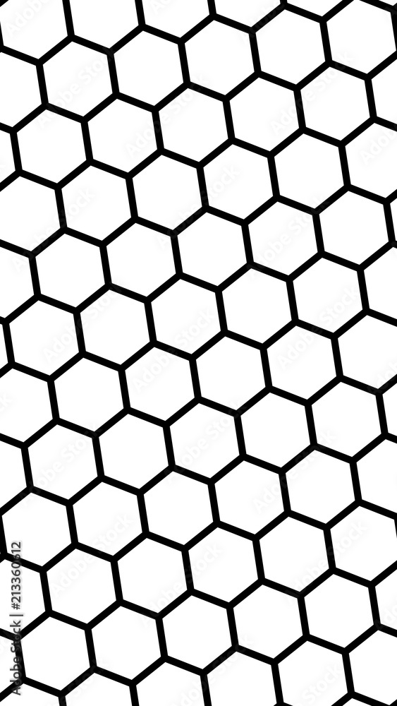 Black honeycomb on a white background. Isometric geometry. Vertical image orientation. 3D illustration Black honeycomb on a white background. Isometric geometry. Vertical image orientation. 3D illustration