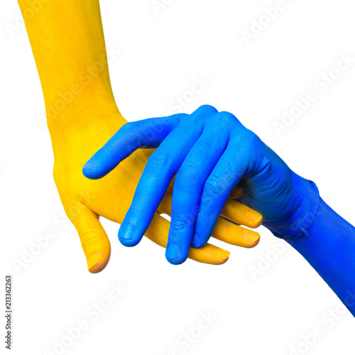 image of colored hands in different pose