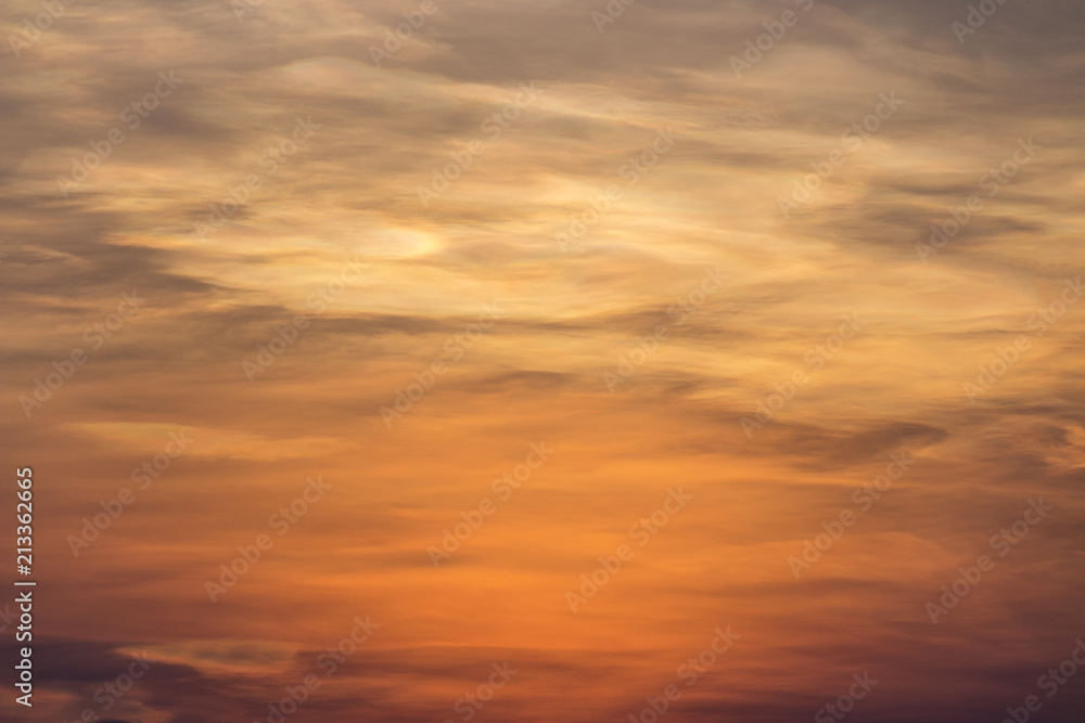 Sky background : Golden sky with slightly cloud