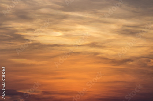 Sky background : Golden sky with slightly cloud