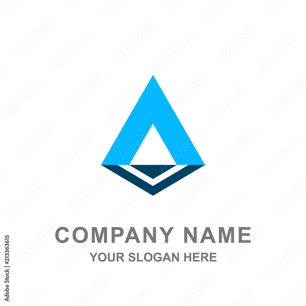 Blue Triangle Geometric Building Logo Vector Business Design Blue Triangle Geometric Building Logo Vector Business Design