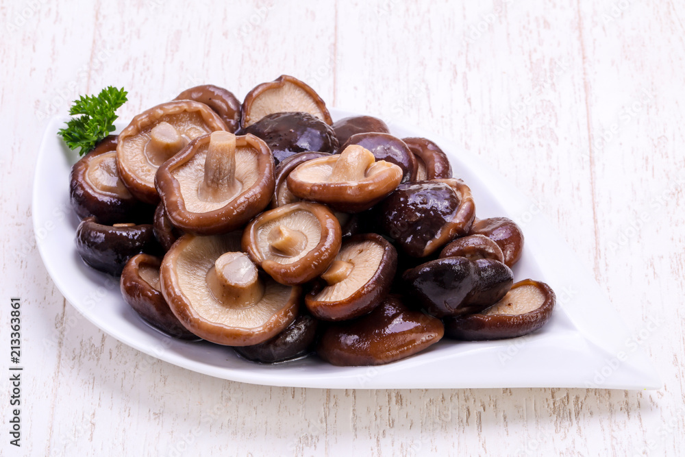 Pickled mushrooms in the bowl Pickled mushrooms in the bowl