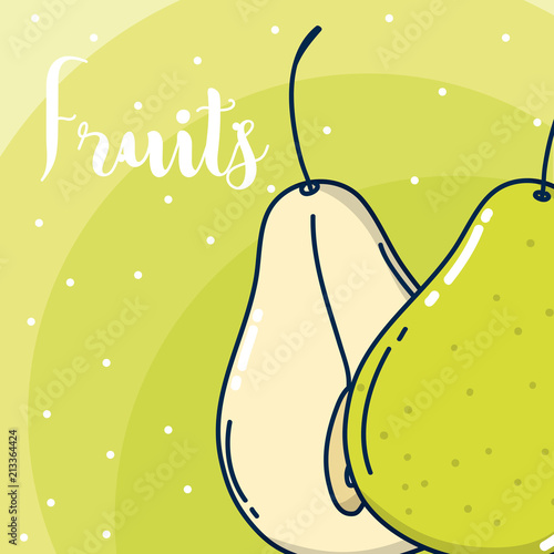 Delicious fruits cartooon