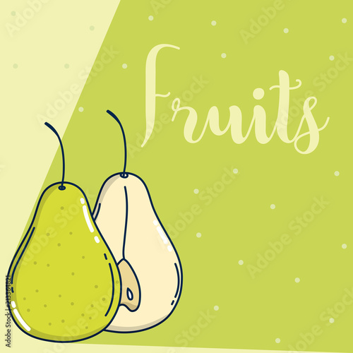 Delicious fruits cartooon