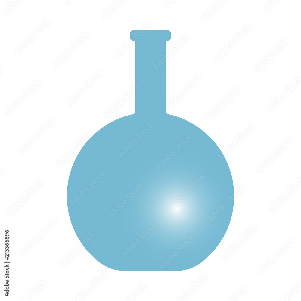 Cylinder chemical flask. Blue glass. Vector icon. Cylinder chemical flask. Blue glass. Vector icon.