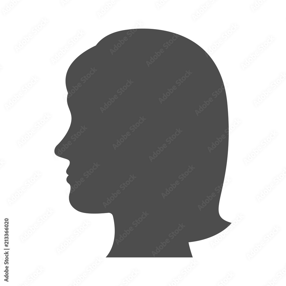 Woman head silhouette. Vector icon. Woman head silhouette. Vector icon.
