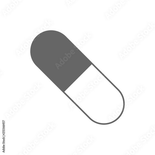 Oval pill. Vector icon.