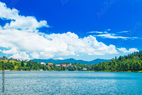 Wallpaper Mural     Panorama of beautiful town of Fuzine on Lake Bajer, Gorski kotar, Croatia  Torontodigital.ca