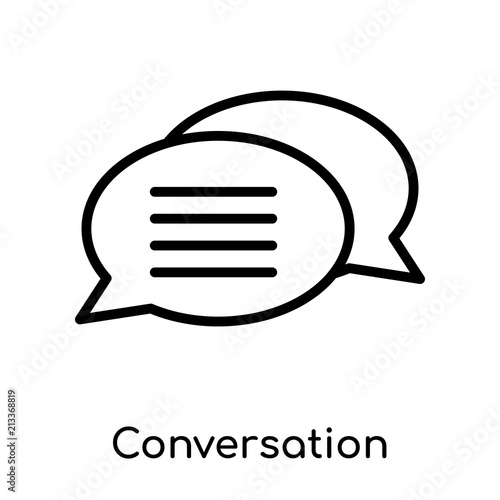 Conversation icon vector sign and symbol isolated on white background, Conversation logo concept