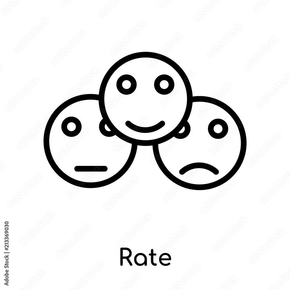 Rate icon vector sign and symbol isolated on white background, Rate logo concept Rate icon vector sign and symbol isolated on white background, Rate logo concept