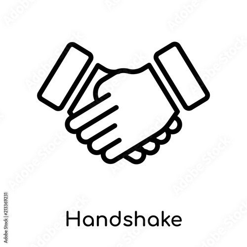 Handshake icon vector sign and symbol isolated on white background, Handshake logo concept