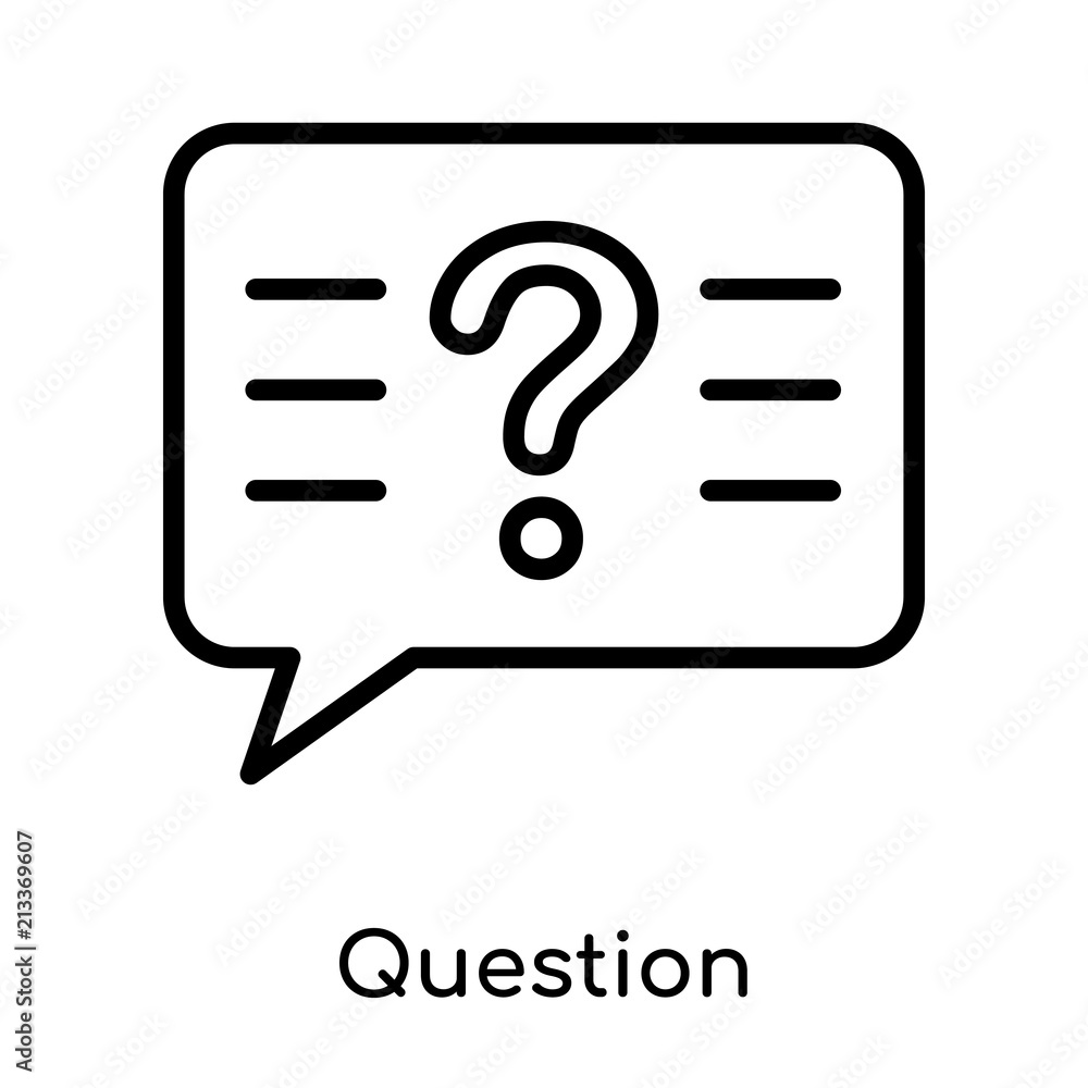 Question icon vector sign and symbol isolated on white background, Question logo concept Question icon vector sign and symbol isolated on white background, Question logo concept