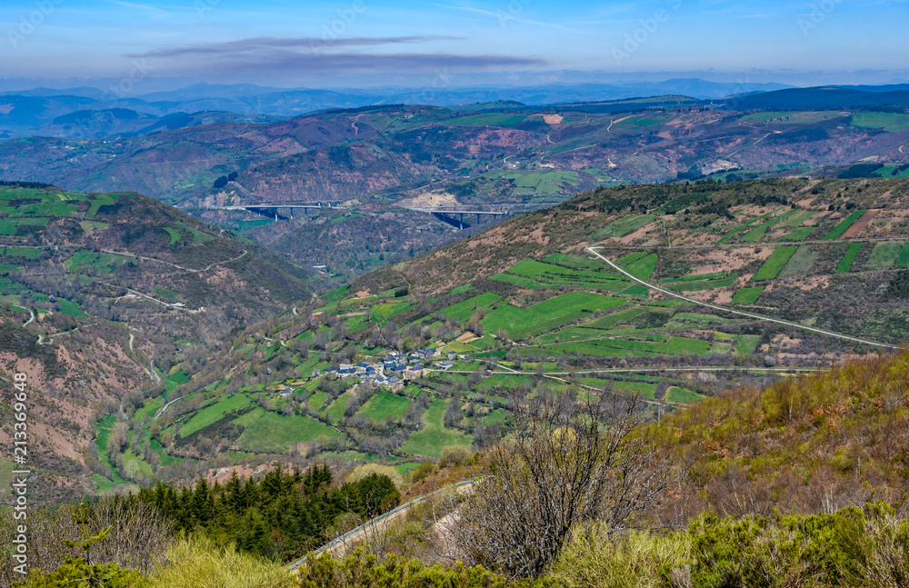 Aerial view in Saint James's Way, Spain
