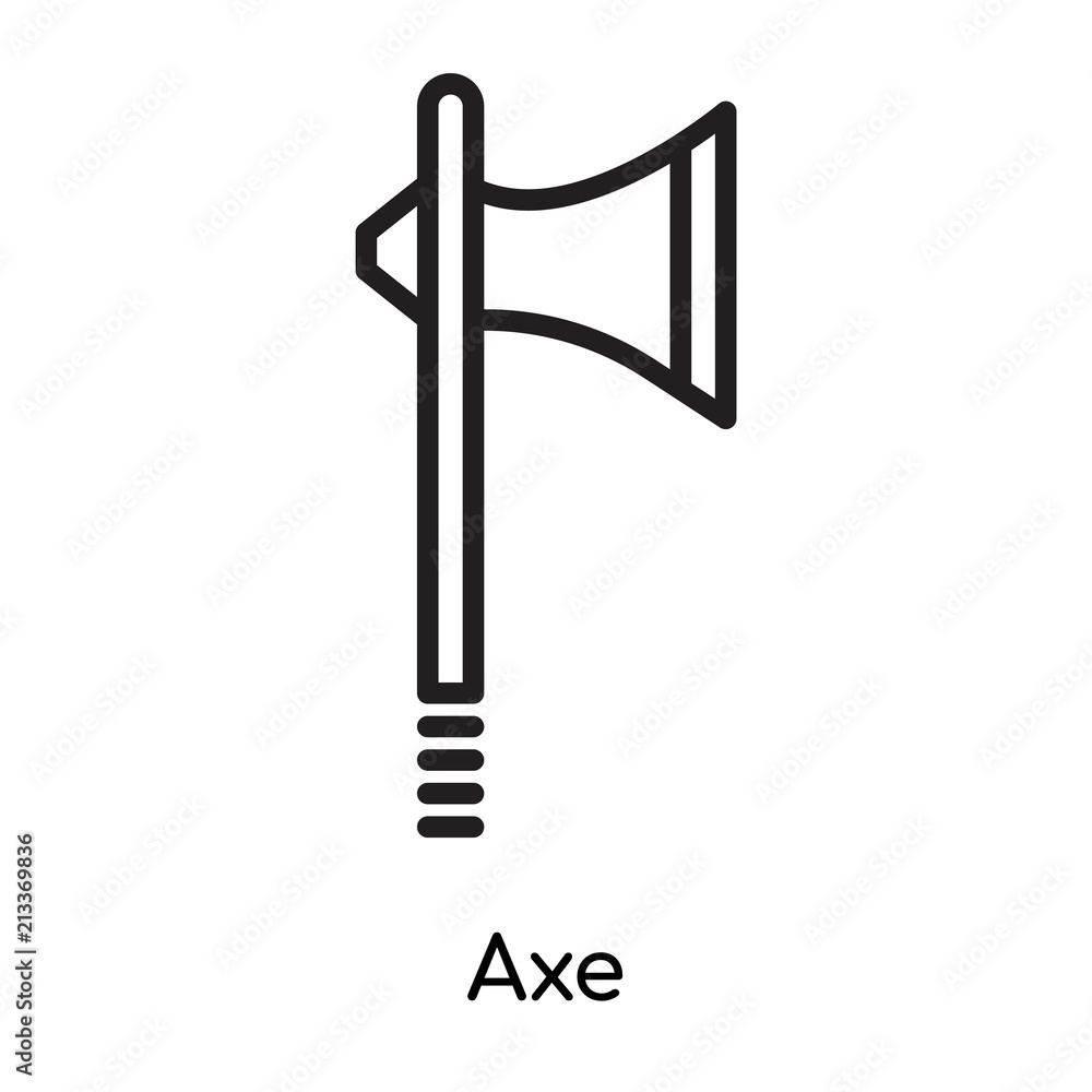 Axe icon vector sign and symbol isolated on white background, Axe logo concept, outline symbol, linear sign Axe icon vector sign and symbol isolated on white background, Axe logo concept, outline symbol, linear sign