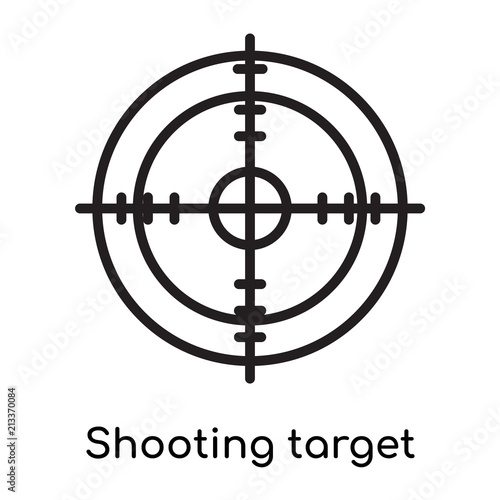 Shooting target icon vector sign and symbol isolated on white background, Shooting target logo concept, outline symbol, linear sign