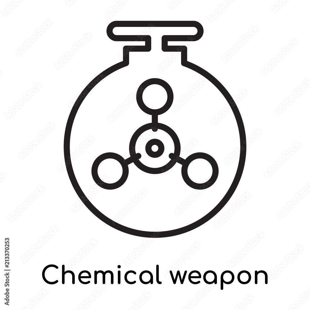 Chemical weapon icon vector sign and symbol isolated on white background, Chemical weapon logo concept, outline symbol, linear sign Chemical weapon icon vector sign and symbol isolated on white background, Chemical weapon logo concept, outline symbol, linear sign