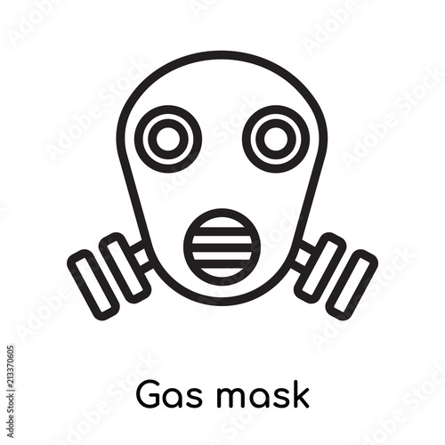 Gas mask icon vector sign and symbol isolated on white background, Gas mask logo concept, outline symbol, linear sign photo