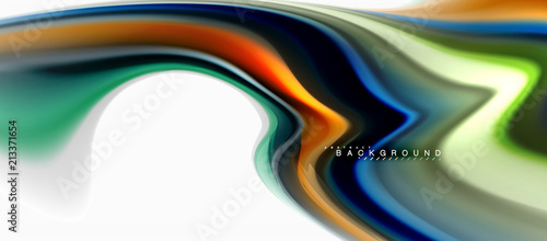 Fluid liquid mixing colors concept on light grey background, curve flow, trendy abstract layout template for business or technology presentation or web brochure cover, wallpaper