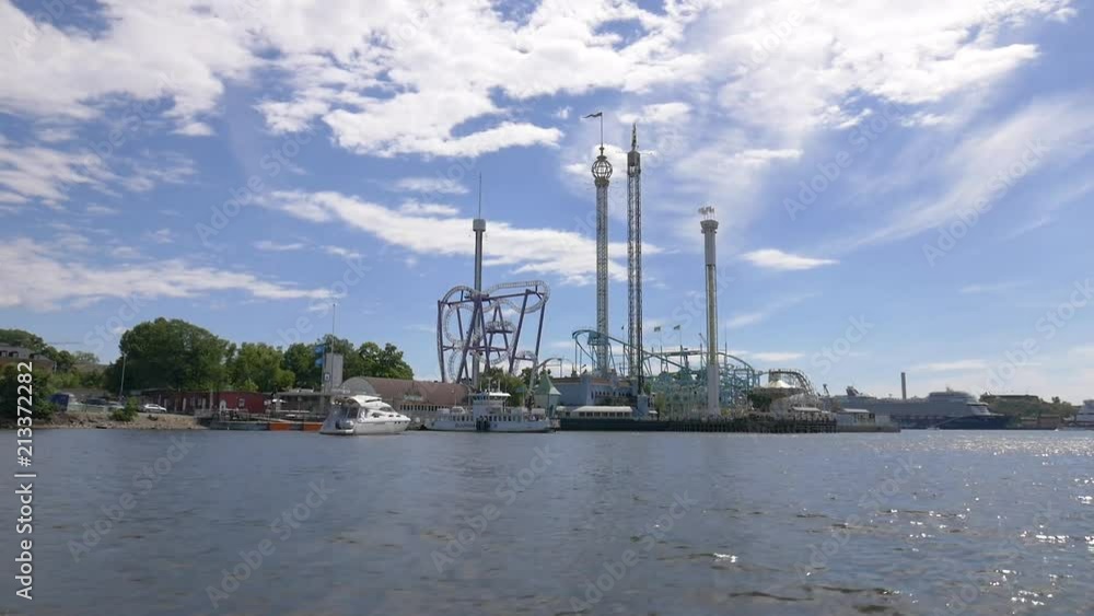 Amusementpark. View from the sea. Amusementpark. View from the sea.